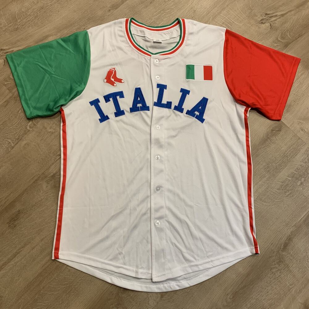MLB Boston Red Sox Italian Italy Flag Baseball Jersey SGA 2025 Italia Medium M
